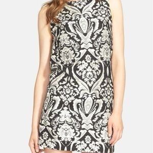 Alice + Olivia Clyde Black and White Damask Mini Dress, Size 4